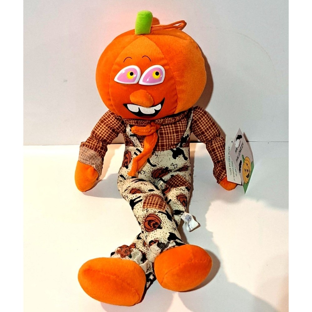 Soft Things Halloween Pumpkin Head Plush Indoor Holiday Decor